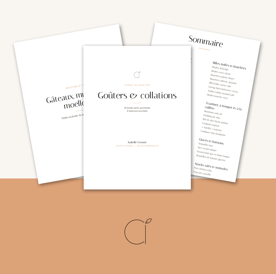 Carnet de recettes Goûters & Collations, par Isabelle Crosset